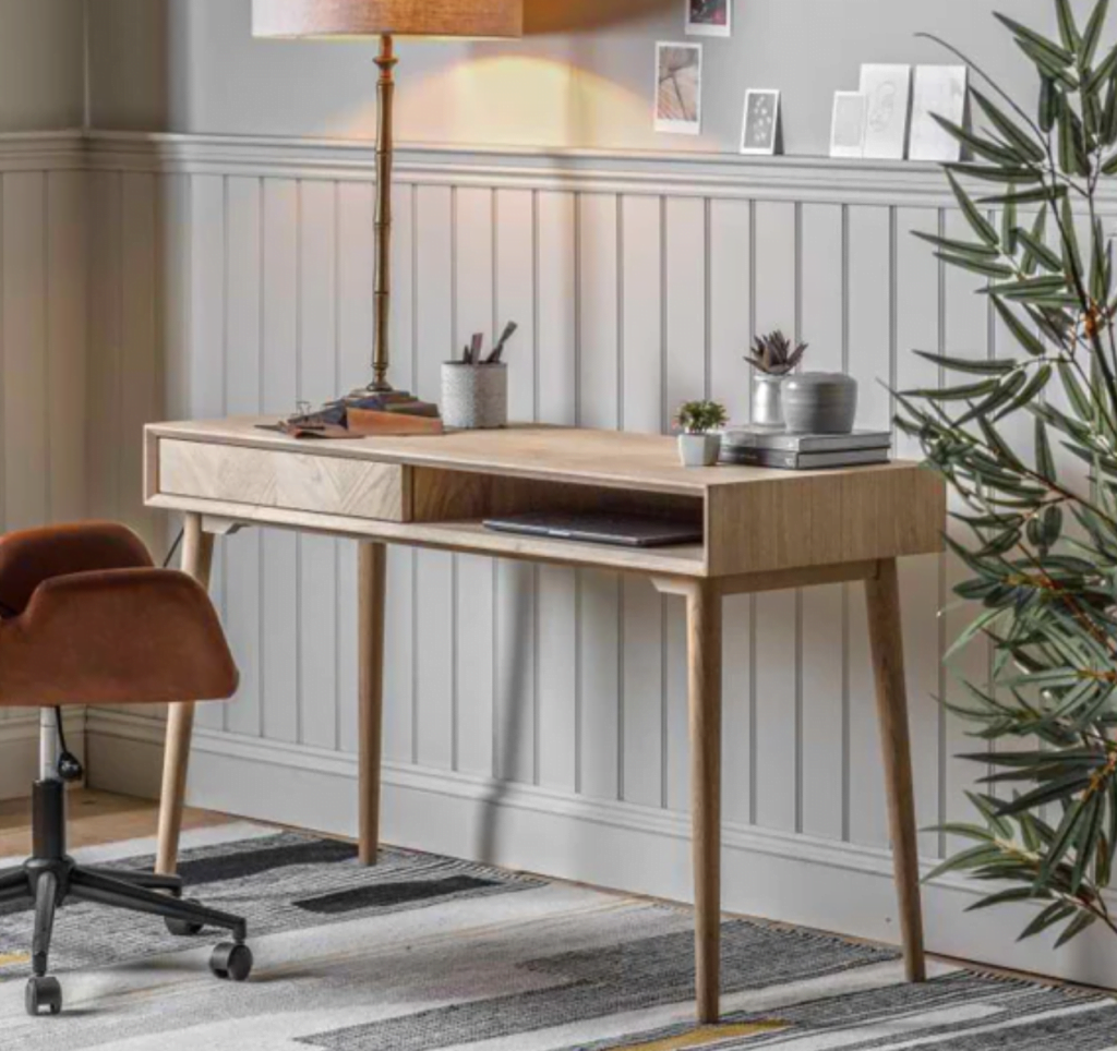 ultra-functional-decor - swedish style desk with wood paneling
